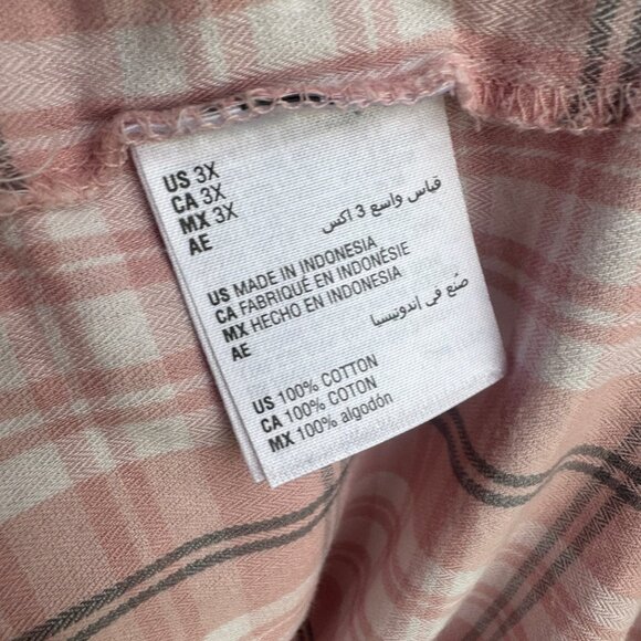 Charter Club Long Sleeve Button Up Collared Plaid Shirt Women's Size 3X - Picture 4 of 8